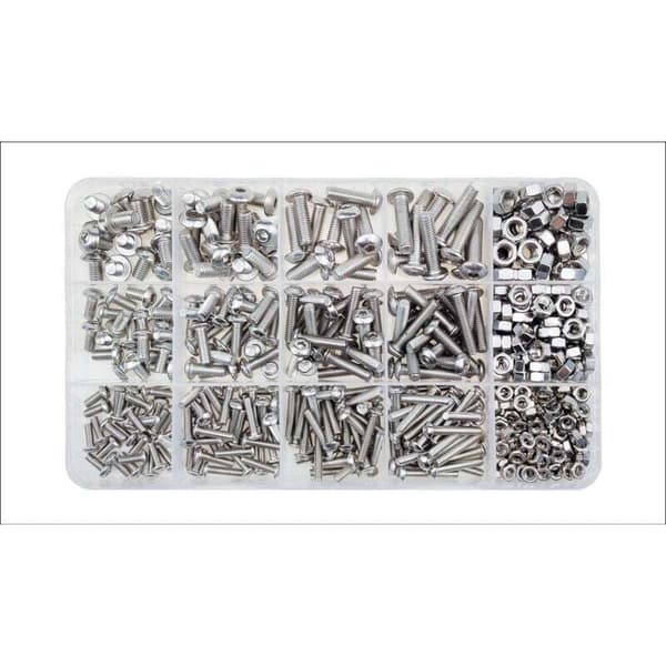500st Stainless Steel M3 M4 M5 Round Head Bolts with Hex Nuts - Compatible with Various Brands