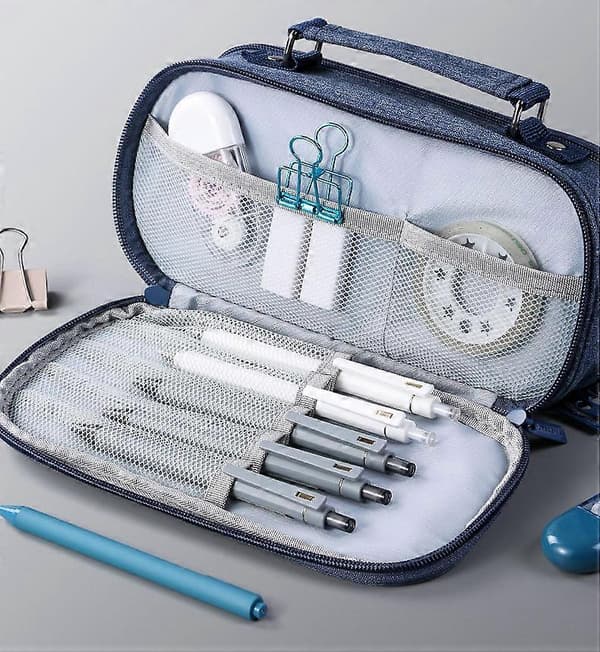 Pencil Case with Large Capacity, Multifunctional Storage for Office Supplies, Handheld Pencil Case