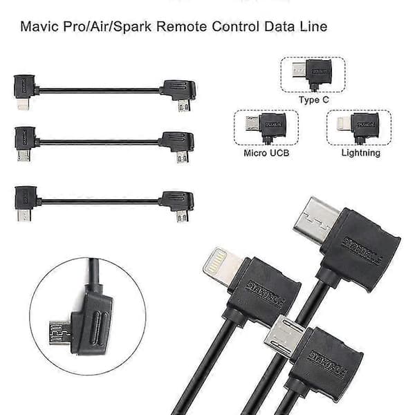 Startrc 10 cm Lightning til Micro USB-konverteringskabel for DJI Mavic Mini / Air, Shark fjernkontroll [DB]