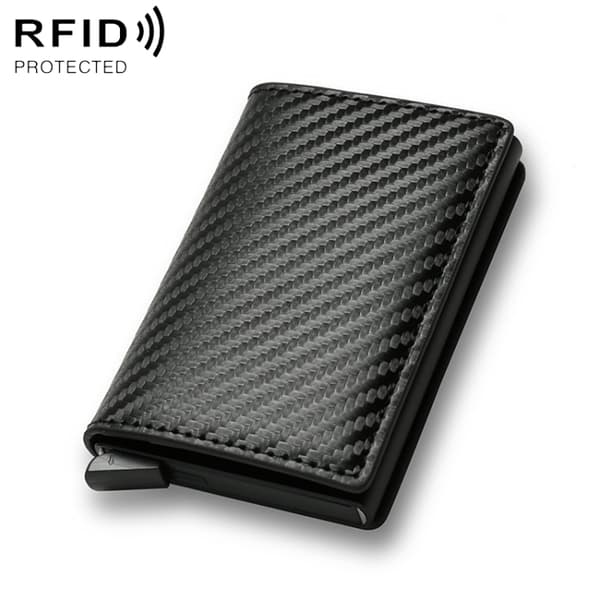 PopUp lommebok med RFID-beskyttelse i svart karbonfiber