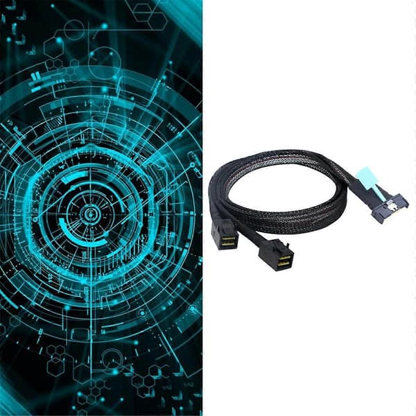 MCIO 8i til 2 X SFF 8643 Kabel PCIE Gen5 MCIO 8X til Mini SAS HD SFF 8643 Højhastighedskabel til Server Datacenter 0.5M