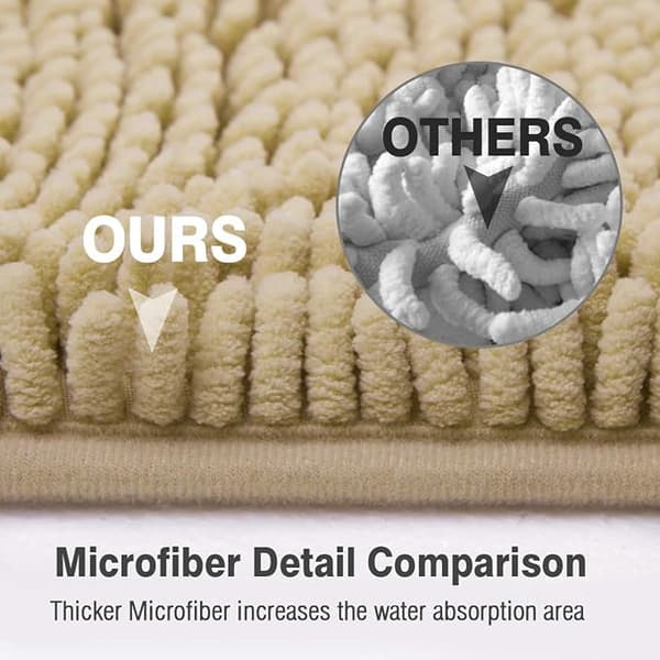 Chenille Mikrofiber Shaggy Badeværelsesmåtte, Blød og Behagelig, Super