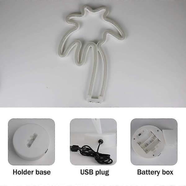Palm Tree LED Neon Sign Night Light With Base Coconut Palm Canopy Night Light Table Lamp Best Gift