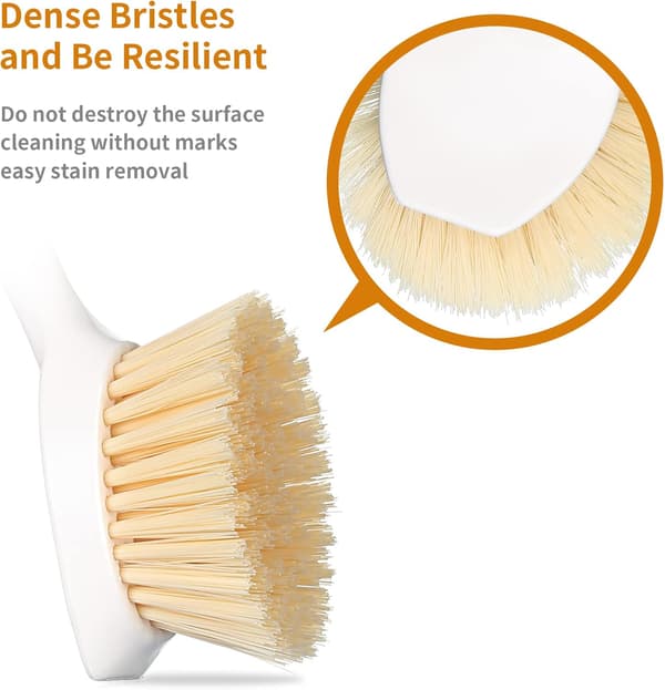 Set of 2 Kitchen Cleaning Brushes, Long Handle Pot and Pan Cleaning Brush