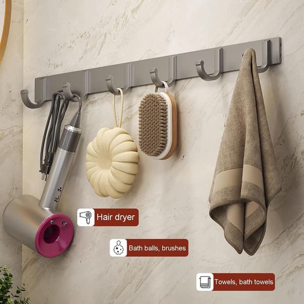 Wall Hooks, Heavy Duty Aluminum Towel Hooks for Hanging Jackets Hats Keys Clothes, Wardrobe Hooks, Wall Mounted Rack for Kits