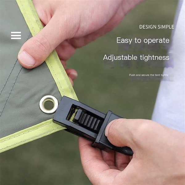 Tarp Clips, 20 Pcs Heavy Duty Locking Grip, Reusable Black for Awning and Tent