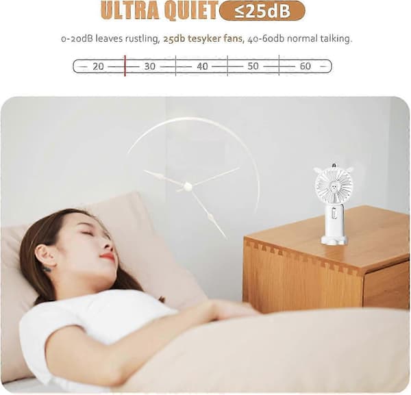 Håndholdt ventilator, bærbar USB-opladningsventilator, 3 hastigheder, elektrisk USB-ventilator mini bærbar udendørs ventilator