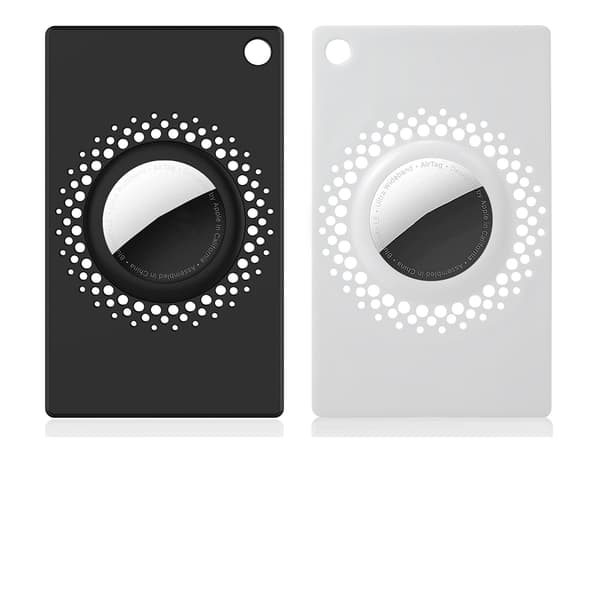 2-pack (svart+vit) AirTag skyddsfodral för kreditkort