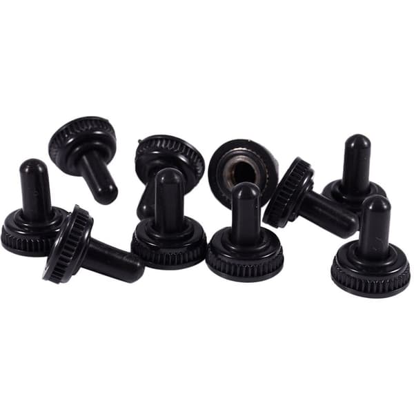 10 x Black Waterproof Rubber Cap with 6mm Diameter for Toggle Switch