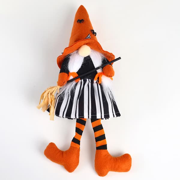 Halloween Broom Witch Black Flag Long Legs High Hat Dwarf Faceless Old Man Doll Pumpkin Arrangement Ornament