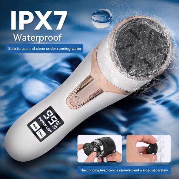 Electric Callus Remover with Vacuum System USB Rechargeable Waterproof White 10 Accessories