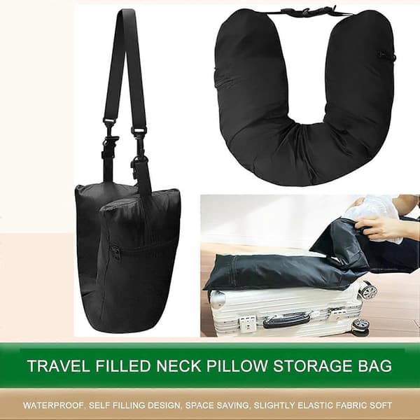 Refillable Travel Neck Pillow | Travel Pillow That Can Be Filled With Clothes | Transformable and Expandable Neck Pillow
