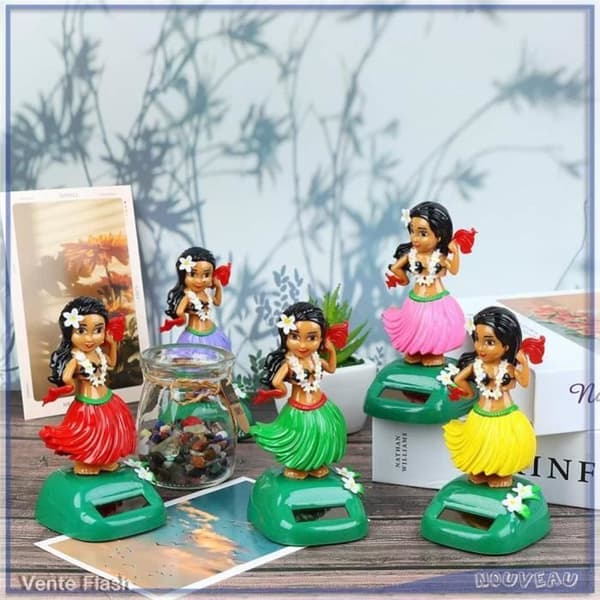 Solcelledrevet Hawaiisk Danserfigur for Bilens Dashbord