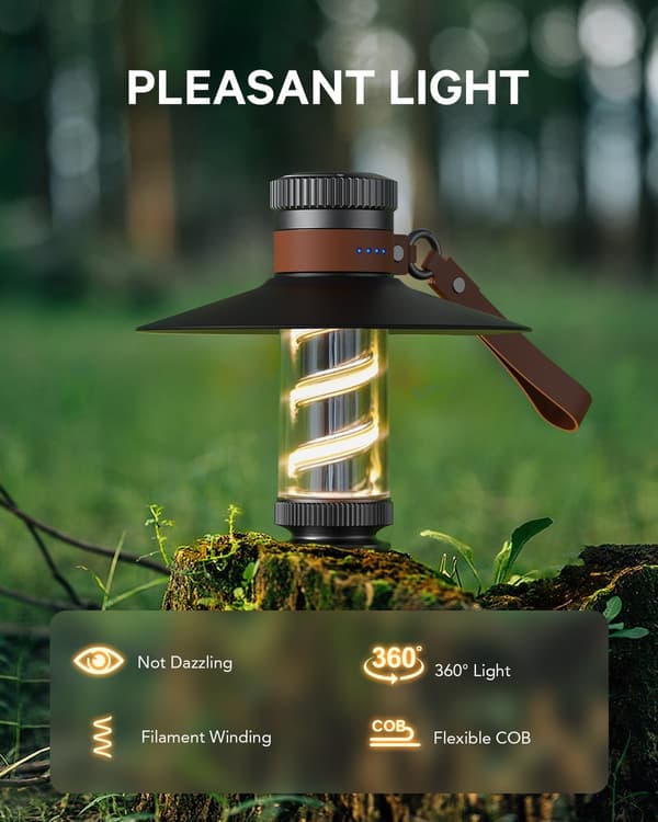 Oppladbar Campinglykt, LED Retro Oppladbar Campinglykt