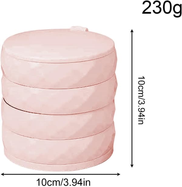 Smykkeskrin, organizer til ringe, drejelig, med 4 niveauer pink - Rosa