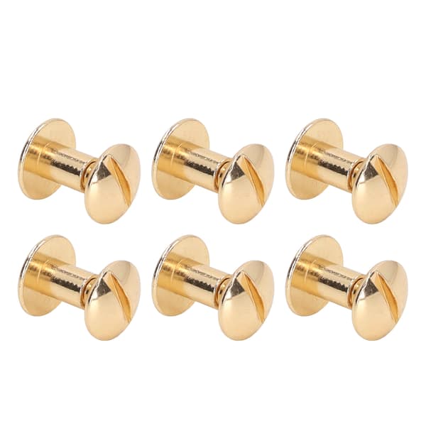 200 Sets Bookbinding Screw Uniform Coating Curved Surfaces Brass Electroplating Treatment Chicago Screws Assortment Set Gold