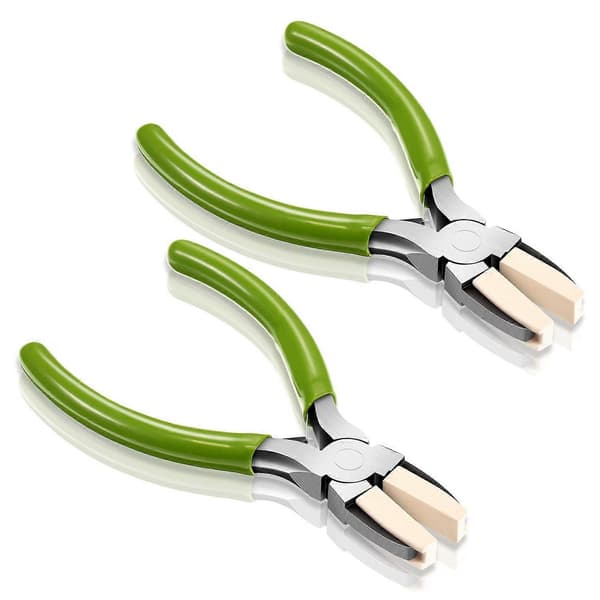 2-pack Flat Nose Pliers with Double Nylon Jaws, Carbon Steel, DIY Tool