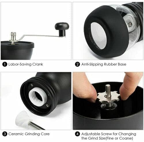 #Manual Coffee Bean Grinder Handheld Adjustable Coarseness Ceramic Grinder#
