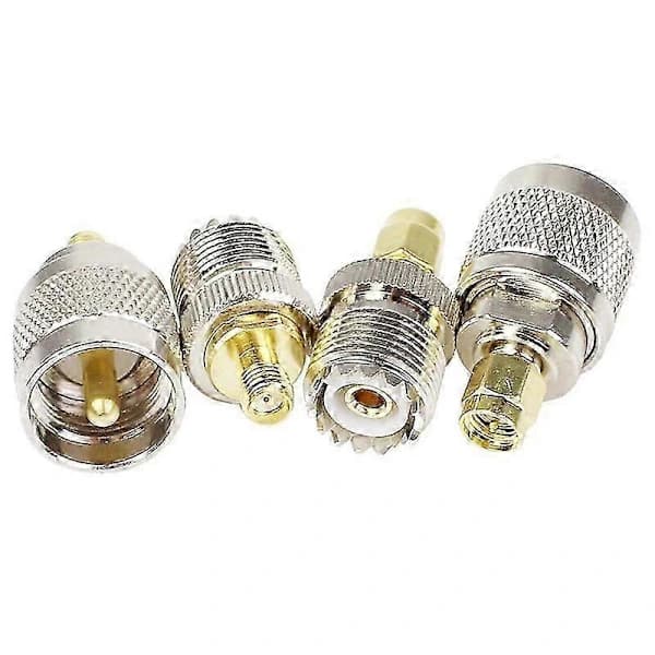 4 STK / SÆT UHF SL16 PL259 SO239 til SMA Han Hun Stik RF-stik Testkonverter