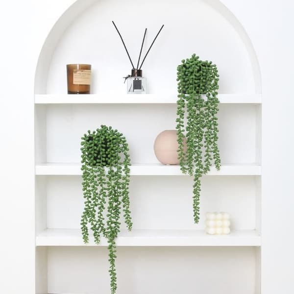 Artificial Hanging Plants, Small Artificial Succulents, Wall Decoration, 2-Pack