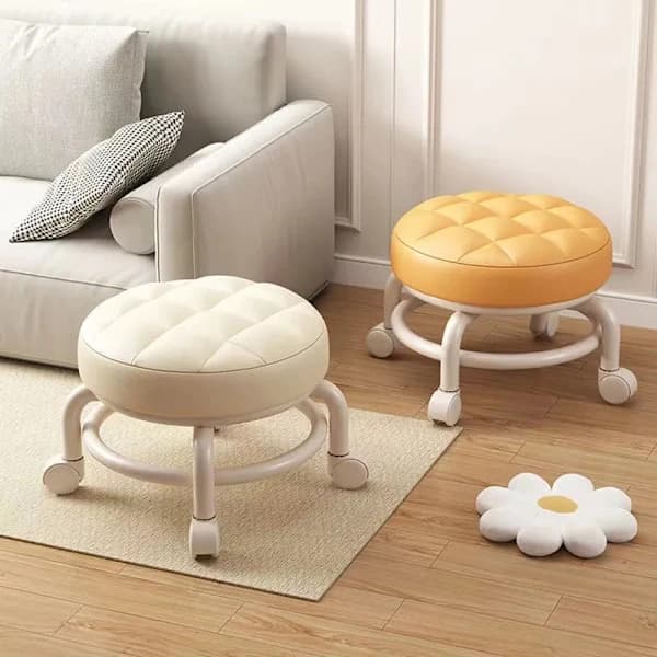 Wheeled Child Seat Home Universal Wheel Beautiful Sewing with Changing Stool Roller Skate Stool Rolling Stool