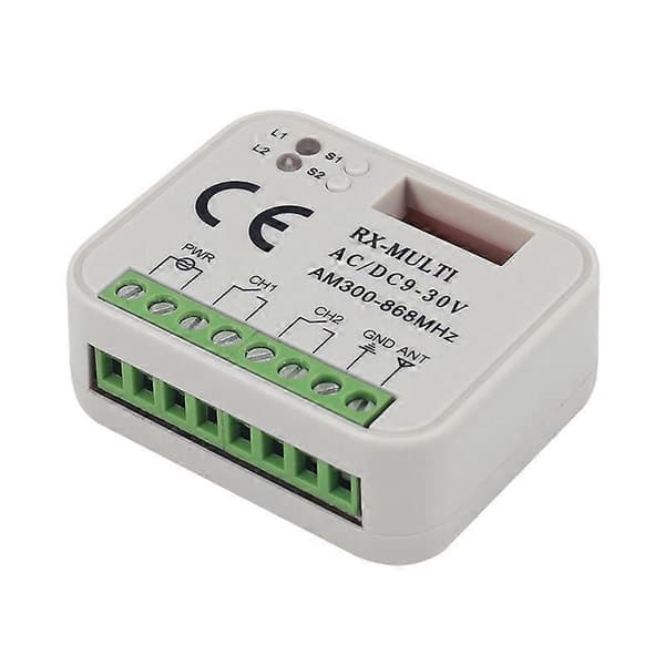 Fjernkontrollbrytermottaker 300-868MHz Mottaker Universal 9-30V for Garasjeportkontroll Garasjebryter