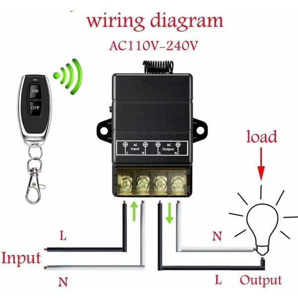 Wireless Remote Control Switch for Pump Security Systems and Door Curtains, 100m Range, AC 110V-240V