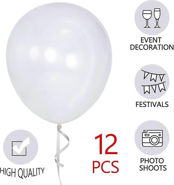 Suuret läpinäkyvät ilmapallot - 45 cm heliumjuhlapallot (12 kpl)