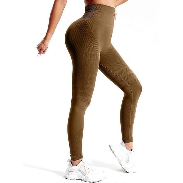 3D Cellulite Leggings Hög Midja Butt Lift Magkontroll Träning Kaffe MM M Kaffe M Kaffe M Coffee