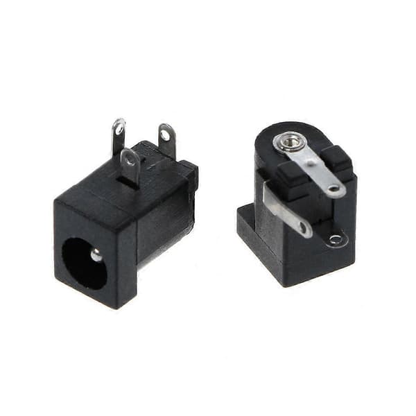 5 stk DC-005 Sort DC Strømstik Fatning Stik 5.5x2.1mm Cylinderformet PCB-montering [DB]