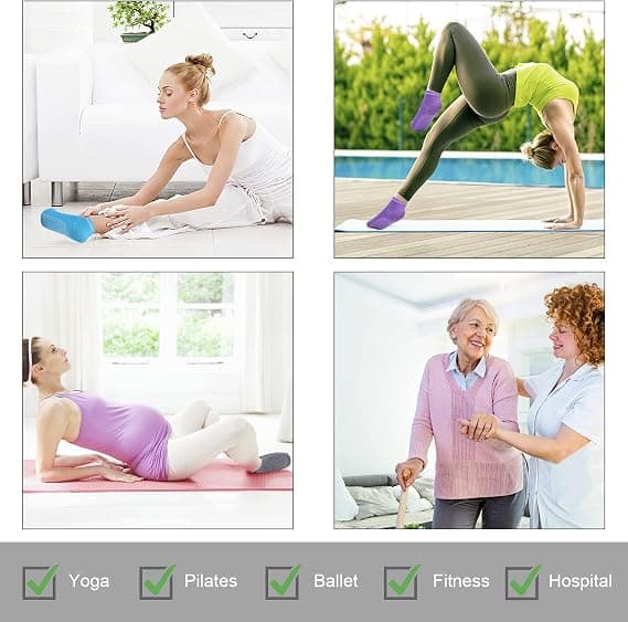 8 par halkfria strumpor för kvinnor, yogapilatesstrumpor, greppsporter DXGHC