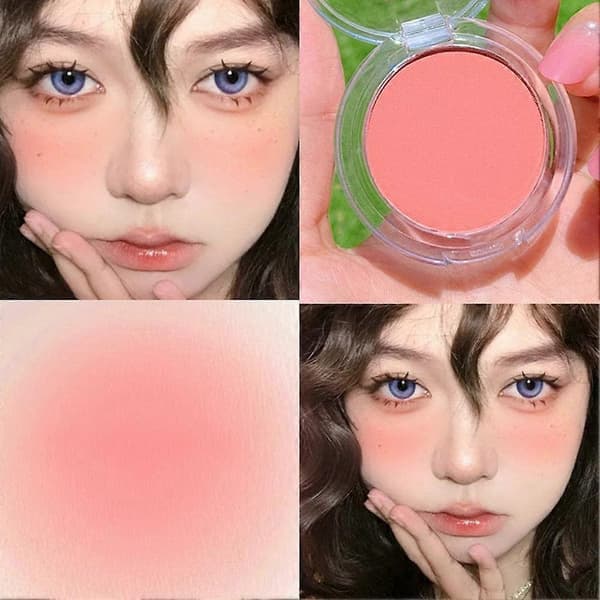 Blush Palette Peach Pink Cream-to-Matte Multi-Shade Contour with Highlighter Buildable Finish