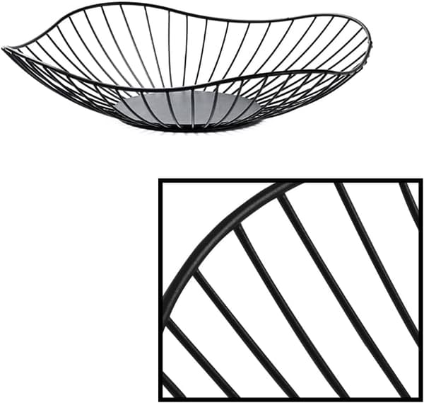 1 Piece Fruit Basket (Black) Decorative Fruit Basket Black Metal