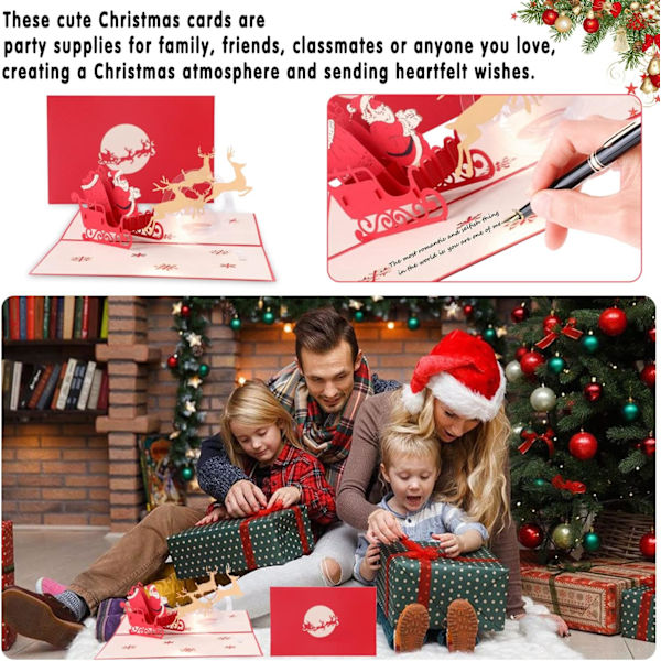 3D Three-dimensional Christmas Card, Christmas Tree Reindeer Card