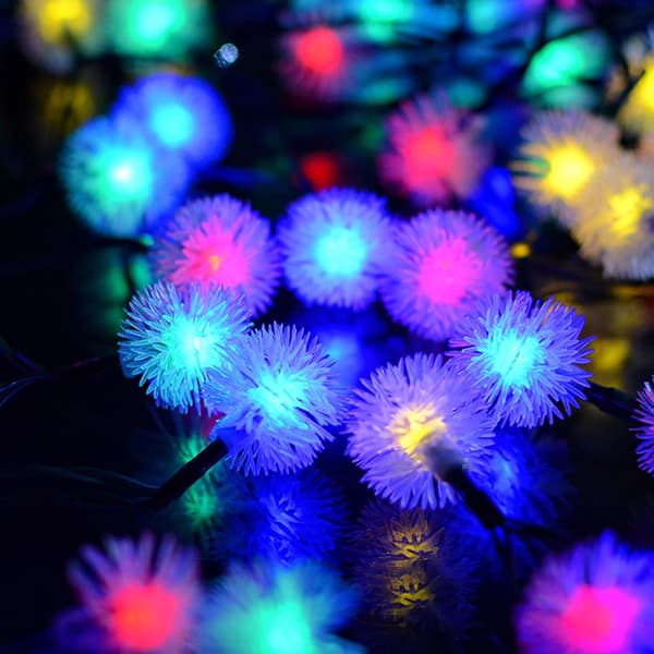 Udendørs solcellelampe, 20 LED-lys i mælkebøtteform, dekorativ til haven
