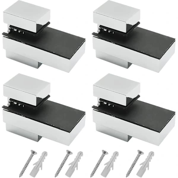 Glass/Wood Shelf Bracket Wall Mount For 5-15mm Thick Shelf (4-pack)