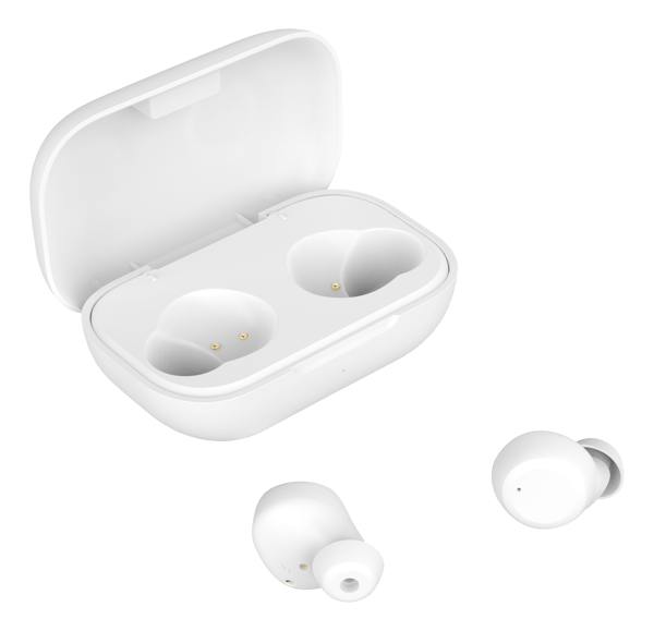 T210 TWS in-ear ørepropper med ladeetui, TWS, hvit Vit