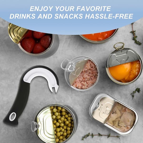 Ring Pull Can Opener, Easy Can Openers - Protects Nails & Comfortable for Seniors with Joint Pain or Arthritis