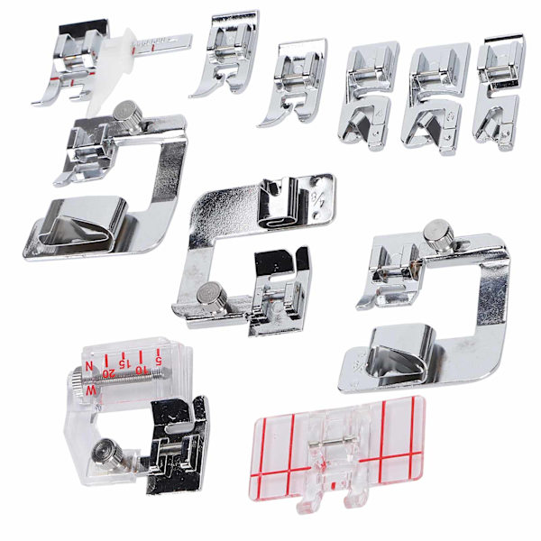 11 Pcs Presser Foot Hemming Rolled Hem Parallel Stitch Sewing Machine Accessories Replacement