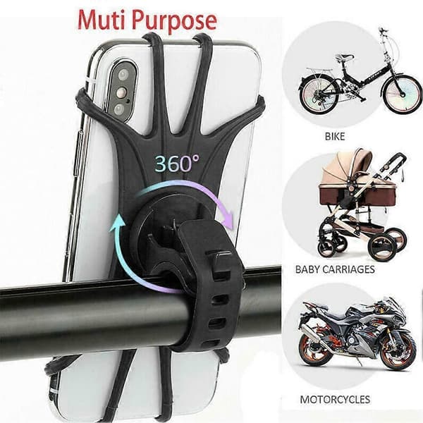 360Silicone Mobile Phone Holder For Bicycle Motorcycle Shockproof Stroller