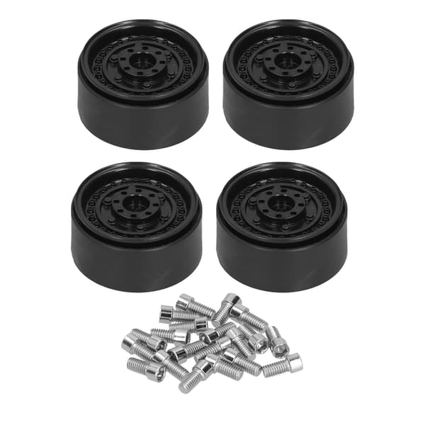 4 stk. RC Beadlock Fælge Metal Fælg Erstatning til AXIAL/TRX4/GEN8/MST/hsp Sort