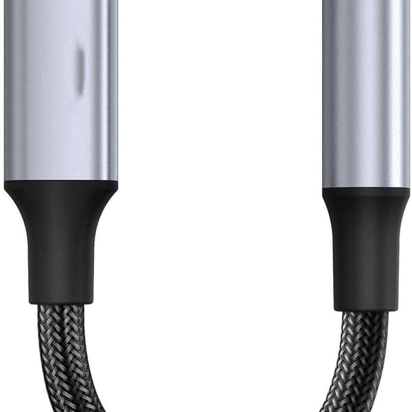 Lightning til 3,5 mm adapter, iPhone headset adapter grå hodetelefoner
