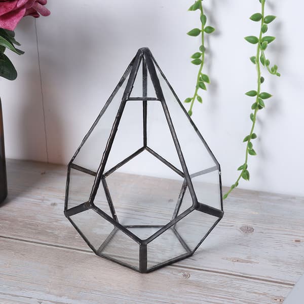 Stilfuld geometrisk form blomsterpotte glas plantepotte sukkulenter beholder dekoration
