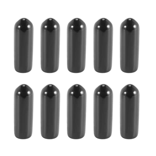 100 Pcs Rubber End Caps 4mm ID PVC Round Tube Bolt Cover Thread Protector Black