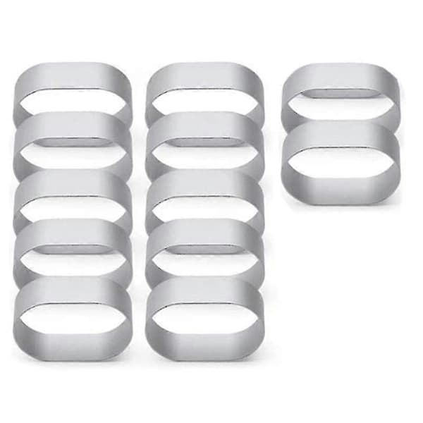12 stk. oval ostekakeform i rustfritt stål, minikake, tiramisu-kutter, mousse-kakeform, kakekutter