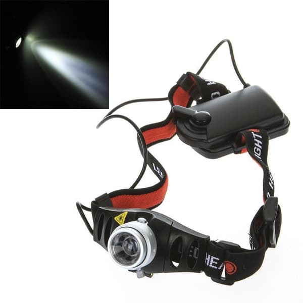 LED-hodelykt, fokuserbar, svingbar, 500 lumen, trinnløst dimbar
