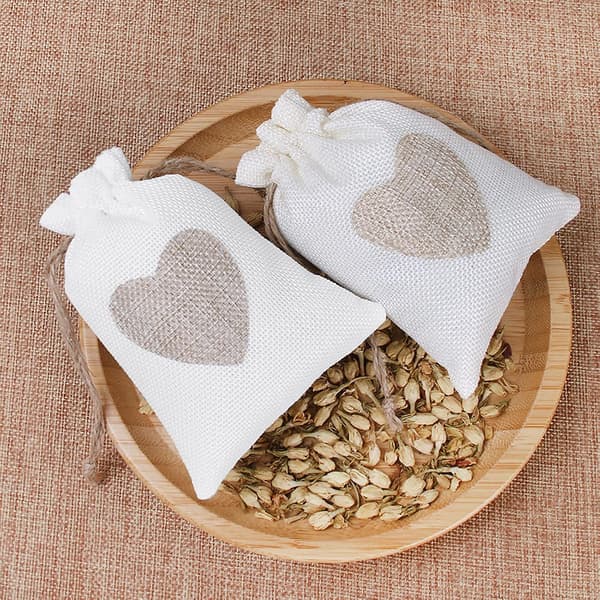 24 stk hjerteformede juteposer 10 * 14 cm, til bryllup