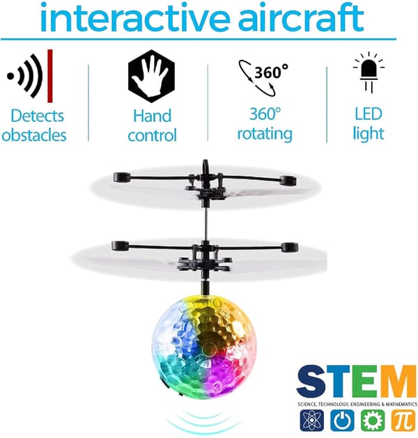 2 kpl Magic Flying Ball Lelu - Infrapuna Induktio RC Drone, Disco L