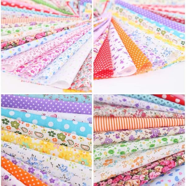 50-pak Bomuldsstoffer Patchwork Stofstykker 100% Bomuld DIY