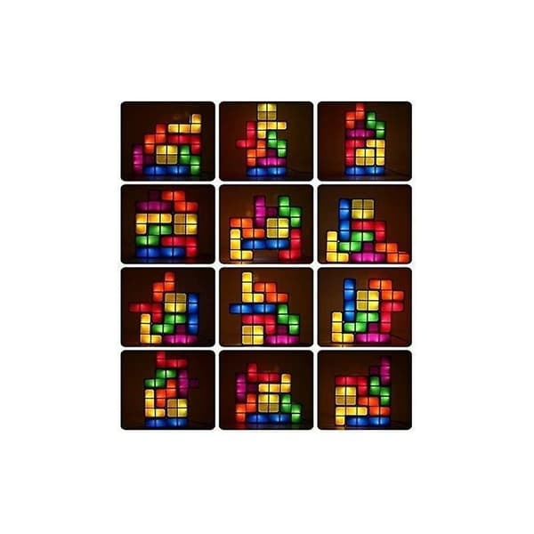 Goods+Gadgets Lampe Bordlampe LED stablebart stemningslys Retro Tetris